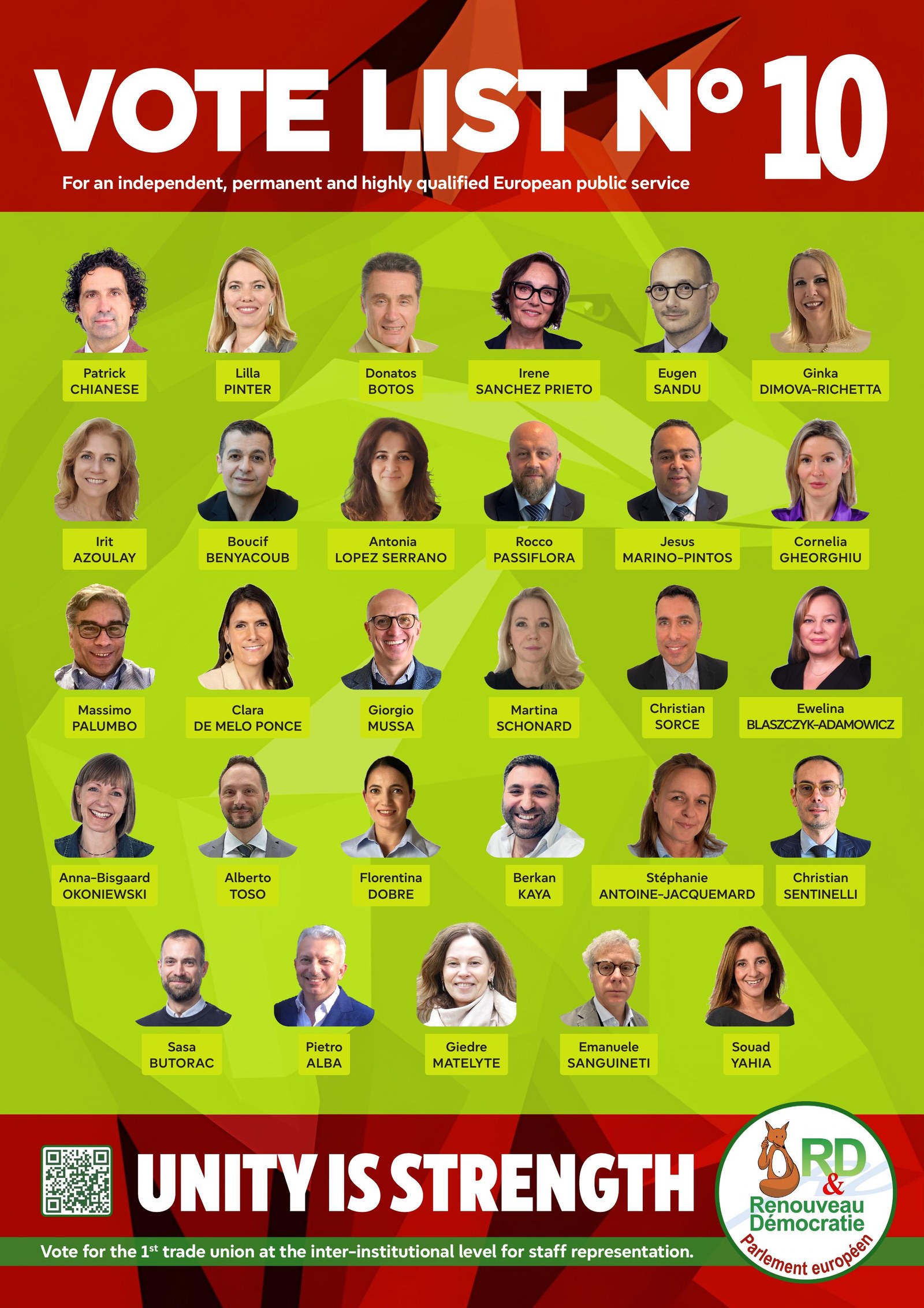 R&D Electoral List - Vote List N°10